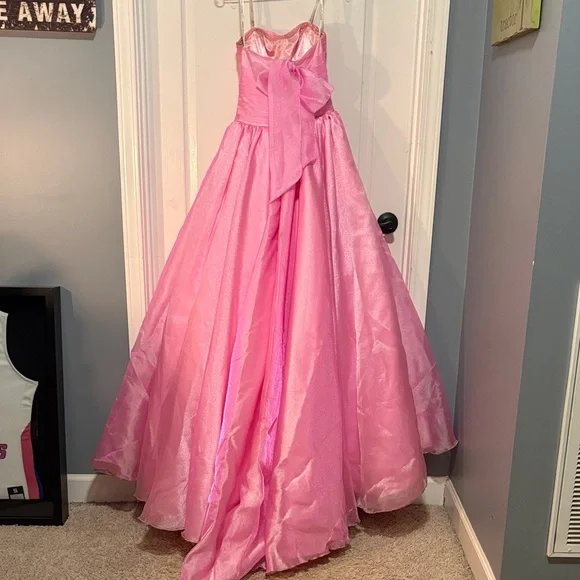 Away Pink Strapless Prom Dress - Picture 2 of 4